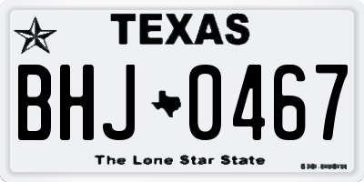 TX license plate BHJ0467