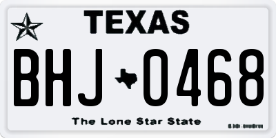 TX license plate BHJ0468