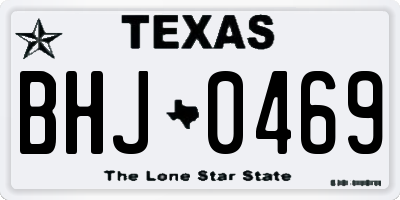 TX license plate BHJ0469