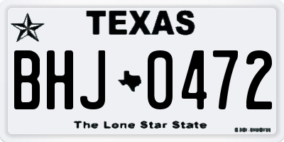 TX license plate BHJ0472