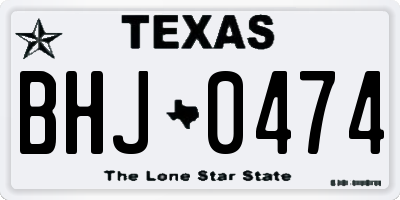 TX license plate BHJ0474