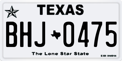 TX license plate BHJ0475