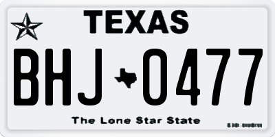 TX license plate BHJ0477