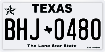 TX license plate BHJ0480