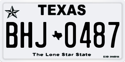 TX license plate BHJ0487