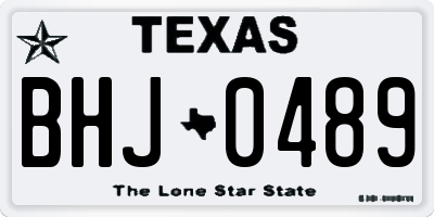 TX license plate BHJ0489