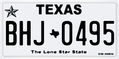 TX license plate BHJ0495