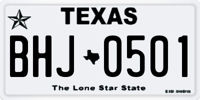 TX license plate BHJ0501