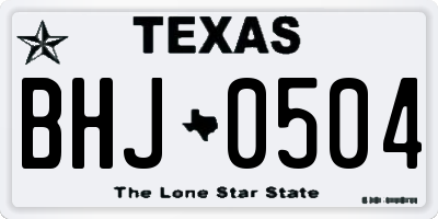 TX license plate BHJ0504