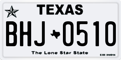 TX license plate BHJ0510