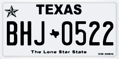 TX license plate BHJ0522