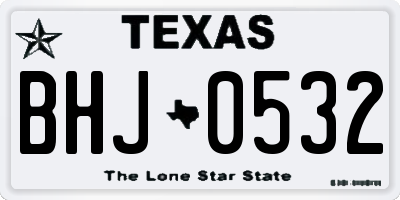 TX license plate BHJ0532