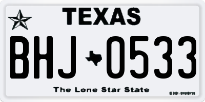 TX license plate BHJ0533