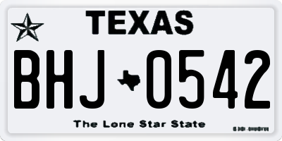 TX license plate BHJ0542