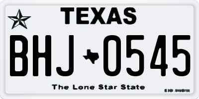 TX license plate BHJ0545