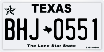 TX license plate BHJ0551