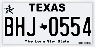 TX license plate BHJ0554