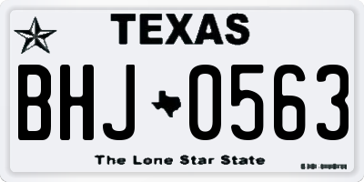 TX license plate BHJ0563