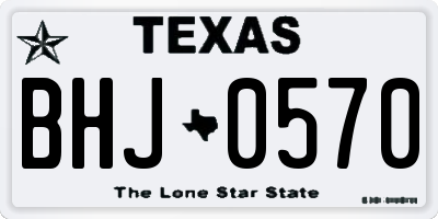 TX license plate BHJ0570