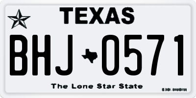 TX license plate BHJ0571