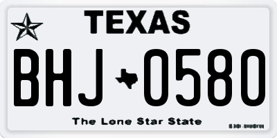 TX license plate BHJ0580