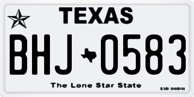 TX license plate BHJ0583