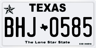 TX license plate BHJ0585