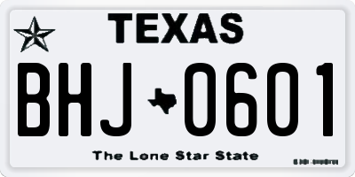 TX license plate BHJ0601