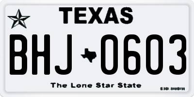 TX license plate BHJ0603