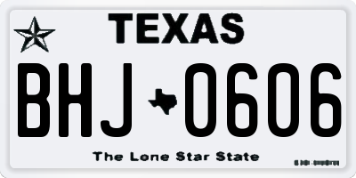 TX license plate BHJ0606