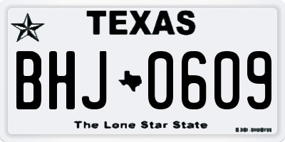 TX license plate BHJ0609