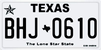 TX license plate BHJ0610