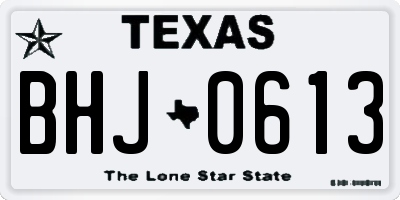 TX license plate BHJ0613