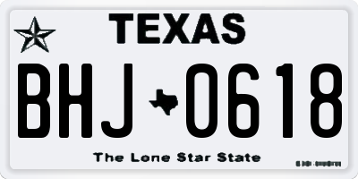 TX license plate BHJ0618