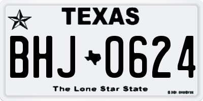 TX license plate BHJ0624