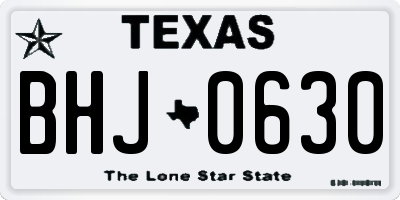 TX license plate BHJ0630