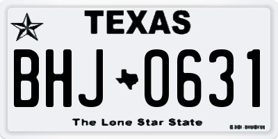 TX license plate BHJ0631