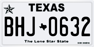 TX license plate BHJ0632