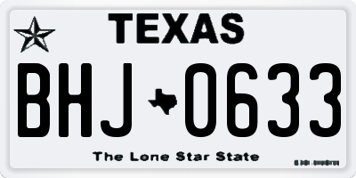 TX license plate BHJ0633