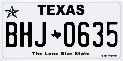 TX license plate BHJ0635