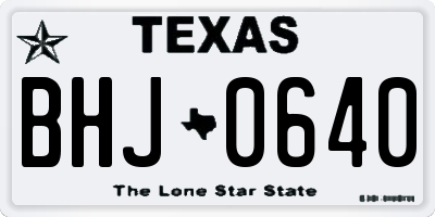 TX license plate BHJ0640