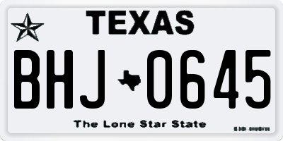 TX license plate BHJ0645