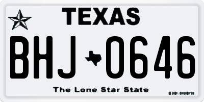 TX license plate BHJ0646