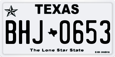 TX license plate BHJ0653