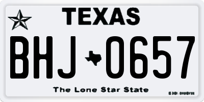 TX license plate BHJ0657