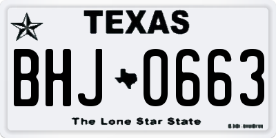 TX license plate BHJ0663