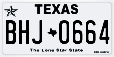 TX license plate BHJ0664