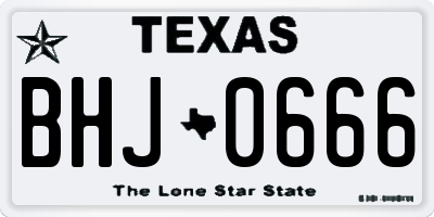 TX license plate BHJ0666
