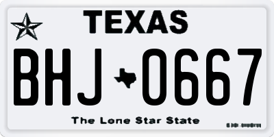 TX license plate BHJ0667