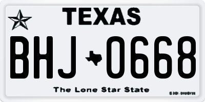 TX license plate BHJ0668